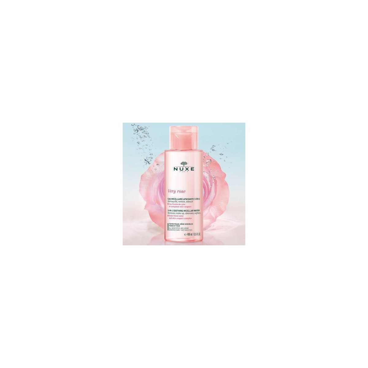 nuxe very rose agua micelar calmante 3 en 1 400ml