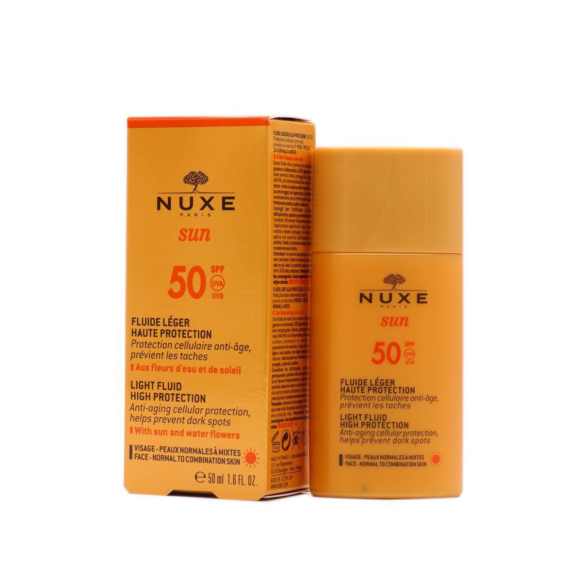 nuxe sun fluido ligero spf50 50 ml